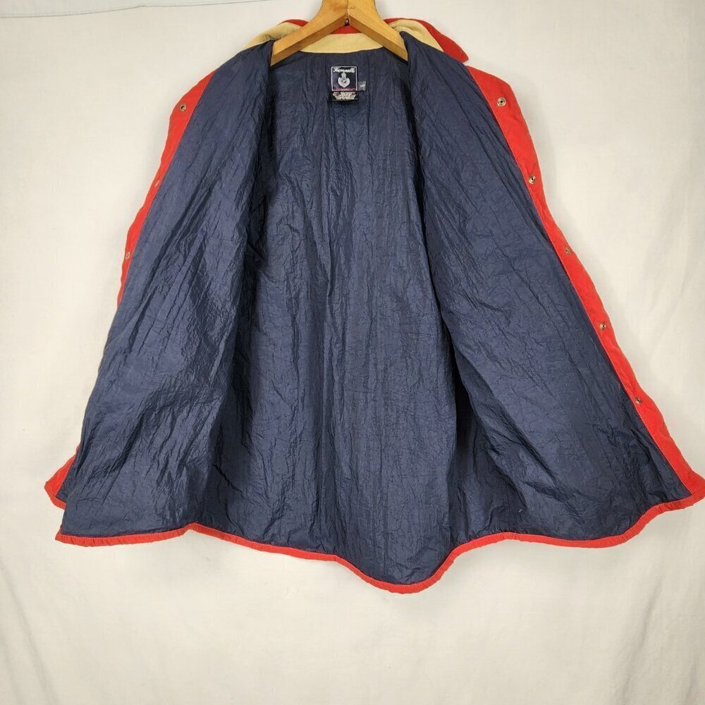 Faconnable Quilted Button Up Coat Jacket Men’s Size XS Red Snap Lined Light - Picture 8 of 8